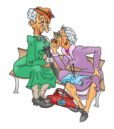 Dwie babcie plotkują na ławce